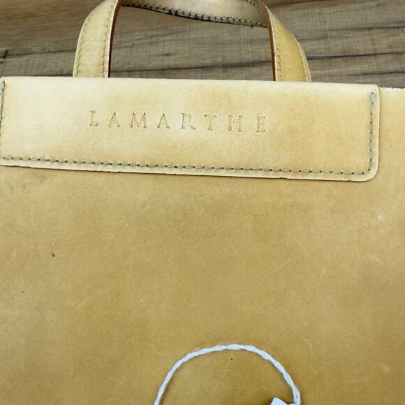 Vtg Lamarthe Women BackPack Handbag Tan Leather